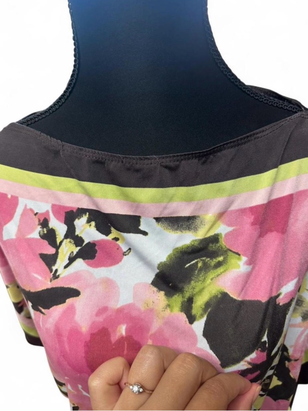Y2K pink floral smocked waist blouse coquette 2000s dolman sleeve top size L Vtg - Picture 4 of 8